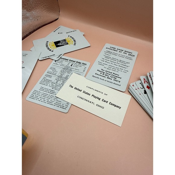 Vintage‎ Congress Bridge Card Set Needlepoint US Naval Officer Meeting Set - Picture 10 of 10